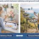 MXG Professional Aluminum Foldable Display Easel for Painting, Signs, Poster, 33-64" Height Adjustable Table Top & Floor Metal Tripod for Canvas, Art, Exhibits, Office, Outdoor - Black