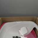Petmate Basic Hooded Cat Litter Pan, Jumbo, Pink and White, Made in USA