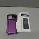 SSLOTSCASE for iPhone 17 Case with 2X Privacy Screen Protector, Credit Card Holder & Camera Cover Stand & Slide Lens Cover & Wallet, Drop Proof Rugged Sturdy Case Cover for iPhone 17 2025, Dark Purple