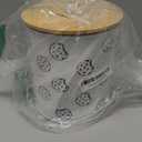 Cookie Jar with Airtight Lid - 1 Gallon - 6.6"D x 8"H White Iron Cookie Tin with Bamboo Lid - Large Cookie Jars with Lids Airtight - Farmhouse Cookie Jars for Kitchen Counter Decorative - Cookies Jar