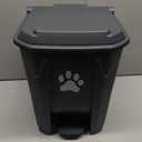tebiete Dog Poop Trash Can Outdoors Pet Waste Station with Lid Dog Waste Disposal Container with Removable Inner Bin Bucket Hands-Free Pedal Garden Yard Home with 5Rolls Waste Bags, Grey
