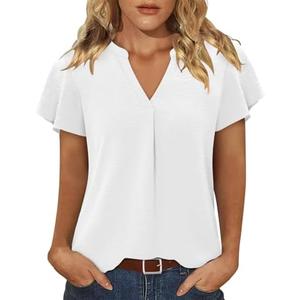 KISSMODA Summer Tops for Women Short Sleeve Shirts Blouses Dressy Casual Date Outfits V Neck Clothes L KISSMODA Summer Tops for Women Short Sleeve Shirts Blouses Dressy Casual Date Outfits V Neck Clothes L
