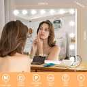 Moonee Vanity Mirror with Lights, Hollywood Lighted Makeup Mirror with 15 Dimmable Bulbs and 10X Magnification, 3 Colors Modes, Aluminum Metal Frame, Light Up Mirror for Tabletop or Wall23" x 18" (White)