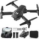 Mini Drone with Camera for Adults Beginner Kids, 1080P WiFi FPV, Foldable, 2 Batteries, One-Click Take Off/Landing, Altitude Hold Black