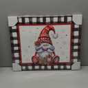 Savannan DIY Paint by Numbers, Christmas Gnome Poinsettia Snowflake Colored Ball Oil Lamp Winter Red White Framed Canvas Acrylic Painting Kit Drawing Paintwork for Adults Kids Beginner, 20"x16"