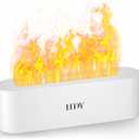 Flame Essential Oil Diffuser 150ml - Humidifiers for Bedroom with 7 Selectable Color Lights, Diffusers for Home with Timer and Auto Shut-Off - Ideal for Rooms and Offices (White)