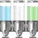 Shampoo and Conditioner Dispenser,Rocfinity Triple Stainless Steel Soap Dispenser Bathroom,Wall Mounted Shower Shampoo Dispenser 3 Chamber No Drill,1500ml/ 51 oz Toatl Bathroom Accessories