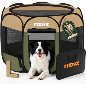 Dog Cat Small Animal Puppy Playpen Crate, Large, Olive Green