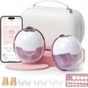Wearable Breast Pump,Hands-Free Wireless Electric Pump with App-Controlled 5 Modes,15 Adjustable Intensity Settings Lightweight for Office/Driving/Sleeping with 17/19/21 Flange