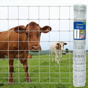 Livestock Fence, 5ft x 164ft Galvanized Cattle Fence, Deer Fence,Heavy Zinc Coating Wire Fencing,Farm Fence for Hog Goat Horse (Silver)