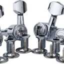 Guyker Guitar Locking Tuners (6 for Left) - 1:18 Lock String Tuning Key Pegs Machine Head with Hexagonal Handle Replacement for ST TL SG LP Style Electric, Folk or Acoustic Guitars - Chrome