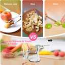 Apple Peeler, Slicer Corer Potato Peelers 3 In 1, Stainless Steel Heavy Duty with Suction Cup Base And 3 Extra Blades (White)