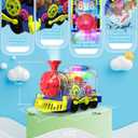 Light Up Train Toy for Toddlers: Transparent Gear Car Toy for Kids with Cool Light and Music Educational Crawling Toys for Baby Boys and Girls