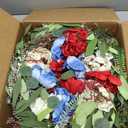 24 Inch Patriotic Wreaths for Front Door, 4th of July Wreaths for Front Door, Peony Eucalyptus Patriotic Summer Flag Wreath Handcrafted Memorial Day Artificial Flowers Wreath for Indoor and Outdoor