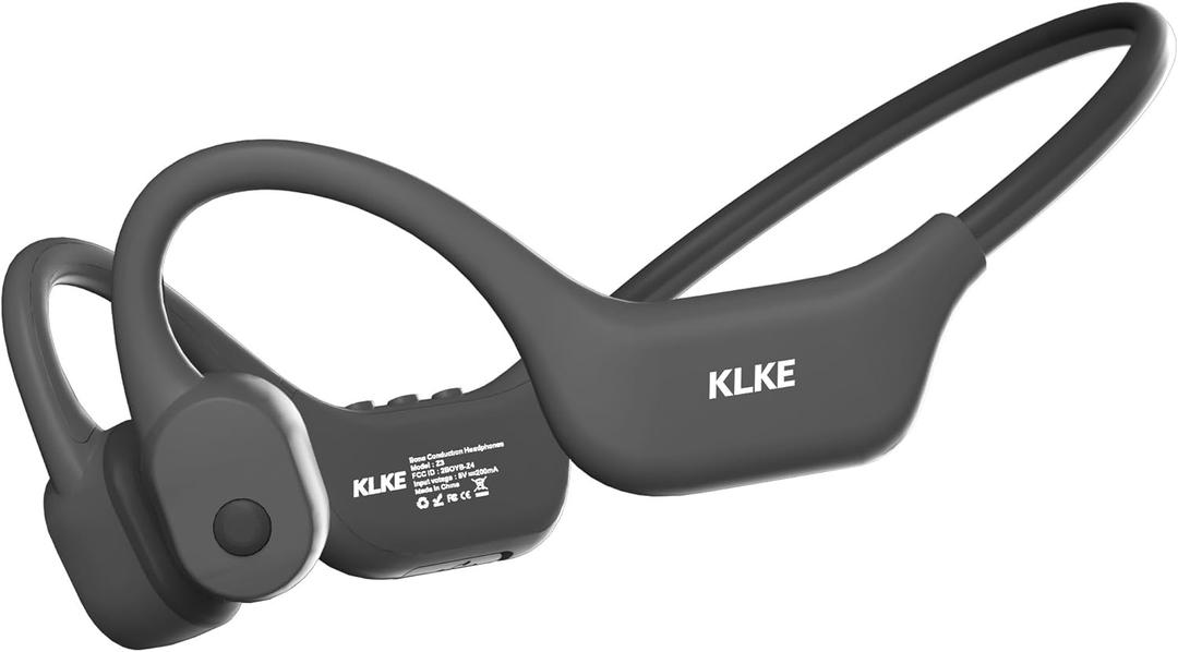 Open-Ear Bone Conduction Headphones, IP66 Waterproof, Integrated Transducer Running Headphones with Dual Mode, Rear Safety Light, 10H Battery,Advanced Mic for Cycling, Hiking & Outdoor Sports