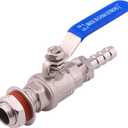 DERNORD 1/2 Inch Stainless Steel Ball Valve Weldless Bulkhead For Home Brew Kettle (1/2 NPT to 1/2 Barb Hose)