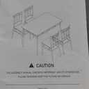 Vipbear Kitchen Dining Table Set for 4, 5-Piece Kitchen Table Set,Dining Room Table Sets,Rectangular Kitchen Table Set with 4 Chairs for Small Space, Dinette,Apartment,Rustic Grey (0.6" Thick)