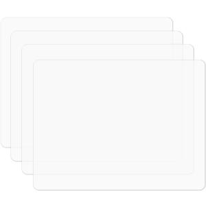 Silicone Placemats, Food-Grade Non-Slip Waterproof, Dining, Stain Resistant, Countertop Protector, Kitchen Counter Mat, Heat Resistant, Baking mat Dishwasher Safe (15.7x11.8Inch-4pack, Translucent)