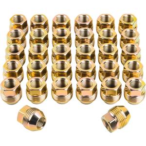 M14x1.5 Lug Nuts for Sliverado Sierra 2500HD/ 3500HD Yukon Avalanche Suburban Express 2500/ C2500/ K2500 Escalade Traverse Yukon OEM Factory 8 Lug Wheels Lug Nuts Set of 32 (Gold)