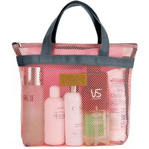 TOPASION Mesh Shower Caddy Bag Portable Hanging Toiletry and Bath Organizer with Zipper for Travel, Gym, Camping, College Dorms, Beach