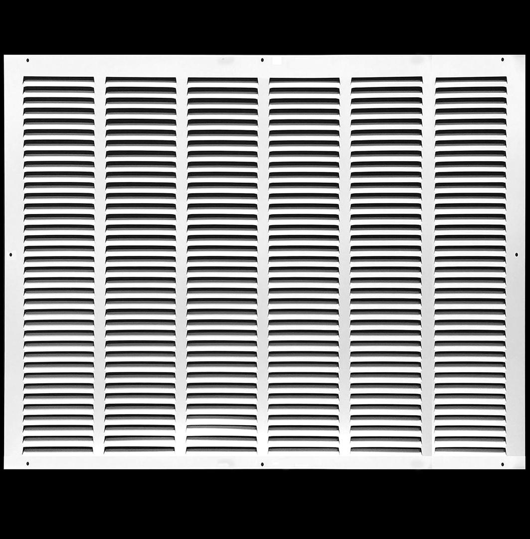 HVAC Premium 26" x 24" [Duct Opening] Flat Stamped Steel Return Air Grille - Sidewall and Ceiling - HVAC Vent Duct Cover - White [Outer Dimensions: 27.75w X 25.75"h]
