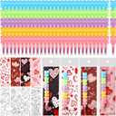 MotiMind 28 Sets Valentines Crayons Party Favors Gifts Bear Stackable Crayons with Coloring Cards Kids Valentines Goodie Bag Stuffers for Classroom School Reward Gifts Exchange Non Candy Treats