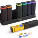 Weekly Pill Organizer 3X a Day, Detachable Pill Box 7 Day, Large 3 Times Daily Pill Case, Travel Pill Container Holder, Week Medication Dispenser Pillbox for Vitamin Supplement Medicine, Black