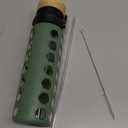 MUKOKO Glass Water Bottles, 24oz Glass Tumbler with Straw, Drinking Bottles with 2 Lids-Handle Spout Lid&Bamboo Straw Lid, Motivational Water Bottle with Time Marker and Silicone Sleeve, 1 Pack-Olive