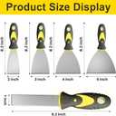 Rerdeim 5Pcs Putty Knife, Set, 1" 2" 3" 4" 5" Scraper, Spackle Knife, Paint Scraper, Scraper Tool, No Rusting, Perfect For Repairing Drywall, Removing Wallpaper, Mud, Plaster Scraping