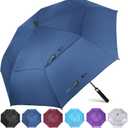 ZOMAKE Automatic Open Golf Umbrella 68 Inch - Extra Large Golf Umbrellas Double Canopy Vented Windproof Oversize Stick Umbrella for Men(Indigo)