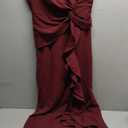 FQA Formal Evening Dresses for Women Elegant Evening Party Prom Dress Long Sexy V Neck Sleeveless Split Wrap, M, Wine Red