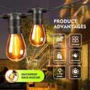 Outdoor Solar String Lights 52FT 16, Shatterproof & Waterproof LED Patio Lights with Remote, Dimmable & Timer Functions, 2700K Warm White Commercial Grade Decorative Hanging Lights