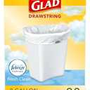 Glad Medium Kitchen Drawstring Trash Bags, 8 Gal, Fresh Clean Scent, 80 Ct (Package May Vary)