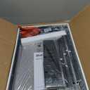 SUPERJARE Night Stand with Charger Station, 27.7 Inch Tall Nightstand with Adjustable Fabric Drawer, Bed Side Table, Fabric Drawer Dresser for Bedroom, Living Room, Rustic Brown and Black