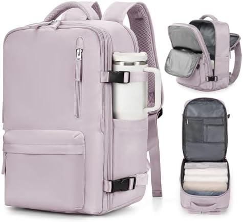 VGCUB Carry on Travel Backpack for Women Men Large Laptop Gym Work Frontier Airlines Personal Item Bag Business Airport Lightweight Backpack Flight Approved Mochilas de Viaje,Pink