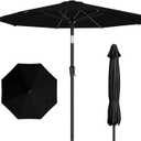 AreShark 10 FT Outdoor Patio Umbrella, Patio Table Umbrella with Push Button Tilt and Crank, Outdoor Patio Umbrellas with 8 Fiberglass Ribs, Patio Umbrellas for Market, Garden, Pool (Black)