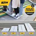 BEJONI 4FT Silvery Wheelchair Ramp, Folding Non-Slip Portable Aluminum Ramp for Home Steps, Thresholds, Doorways, Handicap Access, 600 LBS Capacity