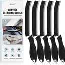 2 x SXhyf Cleaning Brush - Hard Bristle Crevice Cleaning Brush, Multifunctional Gap Scrub Brush, Kitchen Essentials, Bathroom Cleaner Tools for Household Use, Home, Window, Toilet, Stove (Black Bristle Black Handle)