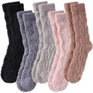 LANLEO Fuzzy Socks for Women Soft Cozy Fluffy Slipper Winter Warm Microfiber Plush Sleeping Socks