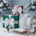 Suncalla 30 Yards Shimmery Chiffon Silk Ribbons for Xmas Tree Decoration Wedding Decor Invitations Bridal Flower Bouquets Gift Wrapping DIY Crafts(White)