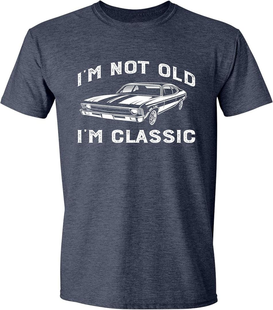 I'm Not Old I'm Classic Funny Car Graphic T-Shirt for Mens Womens Short Sleeve T Shirt (Large)