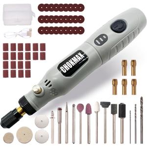 Cordless Rotary Tool, 3-Speed Grinder Kit with 72 Accessories, Type-C Charging Art Craft Tool for Cleaning, Sanding, Polishing, Drilling and Small DIY Crafts (Gray)