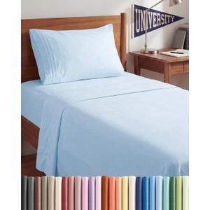 Twin XL Size 3 Piece Sheet Set - Comfy Breathable & Cooling Sheets - Hotel Luxury Bed Sheets for Women & Men - Deep Pockets, Easy-Fit, Soft & Wrinkle Free Sheets - Light Blue Oeko-Tex Bed Sheet Set