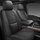 BABYBLU Car Seat Covers Full Set,Universal Leather Seat Covers for Cars,Waterproof Automotive Car Seat Covers for Most Vehicles SUV Pick-up Truck (Black, Full Set)