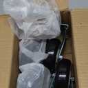 4 Pack 4" Caster Wheels On Black Polyurethane Wheels Top Plate Non Swivel Rigid Fixed Stationery with Hardware Kit