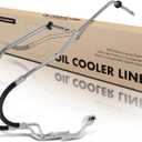 A-Premium Inlet and Outlet Engine Oil Cooler Line Hose Assembly Compatible with Chevrolet Silverado 2500 HD 3500 Suburban 2500 GMC Sierra 3500 HD 6.0L