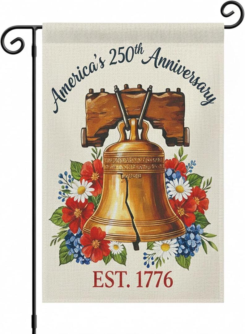 Usa 250th Anniversary Garden Flags,America Garden Flags For Outside,12x18'',Double Sided Flag For Outdoor Garden Decor (Liberty Bell)