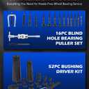 Orion Motor Tech 2 in 1 Blind Hole Bearing Puller & Bushing Press Kit, Complete Bearing & Bushing Service Kit with Bearing Race and Seal Puller, Bushing Driver Tools, Wheel Bearing Removal Tool Set