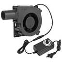 BBQ Fan 120mm, 12V AC Squirrel Cage Fan with Speed Controller, BBQ Air Mover Blower for Outdoor Barbecues, Camping Cooking, Wood Stove, Charcoal Starter