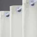 Furlinic Fabric Beige Shower Curtain with Plastic Grommet Hooks and Weighted Hem Polyester Waterproof Curtains for Bathroom Stall RV Hotel, 36x72 Inch